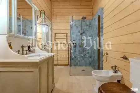 Деревянный коттедж с бассейном и баней - 44