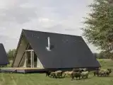 Треугольный домик c камином