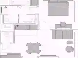 Апартаменты с кухней и спальней