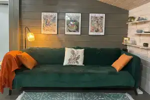 Дом на прилесном участке в окружении реки