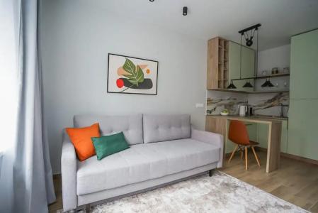 Современная студия Голубая с ванной у озера - 13