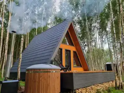 Треугольный домик в лесу с горячей купелью - 11
