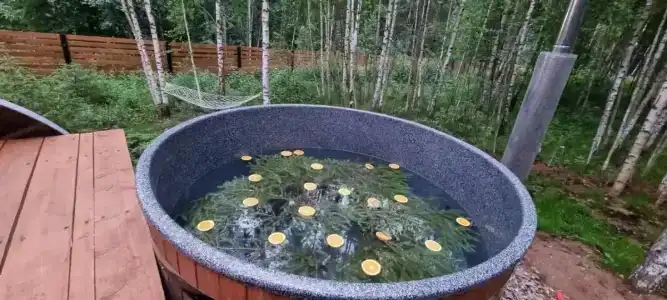 Треугольный домик в лесу с горячей купелью - 14