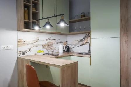 Современная студия Голубая с ванной у озера - 53