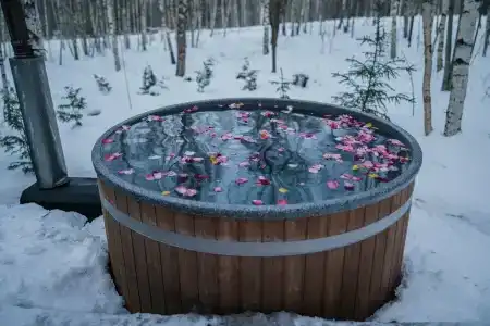 Треугольный домик в лесу с горячей купелью - 67
