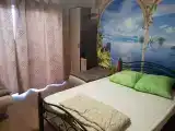 Двухместный номер на Террасе с видом на озеро СЕЛИГЕР, с одной двуспальной кроватью и раскладным креслом для ребенка.